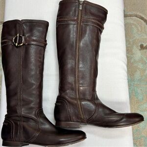 Frye Dark Brown Over the Knee Leather Boots